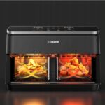 ایرفرایر دوقلو کوسوری امریکا با المنت بالا و پایین و دریچه بازدید برند COSORI مدل Dual air fryer CAF-R901 with clear window - تصویر 3